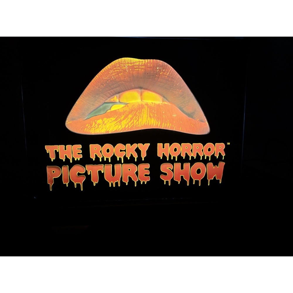 VTG 00s Spencer's The Rocky Horror Picture Show Fluorescent 3D Sign 18.5"x13.5"